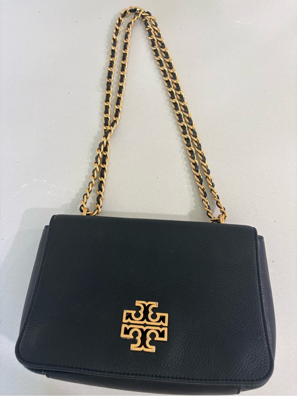 Tory Burch Britton Purse- Crossbody or Shoulder Chain & Leather Strap